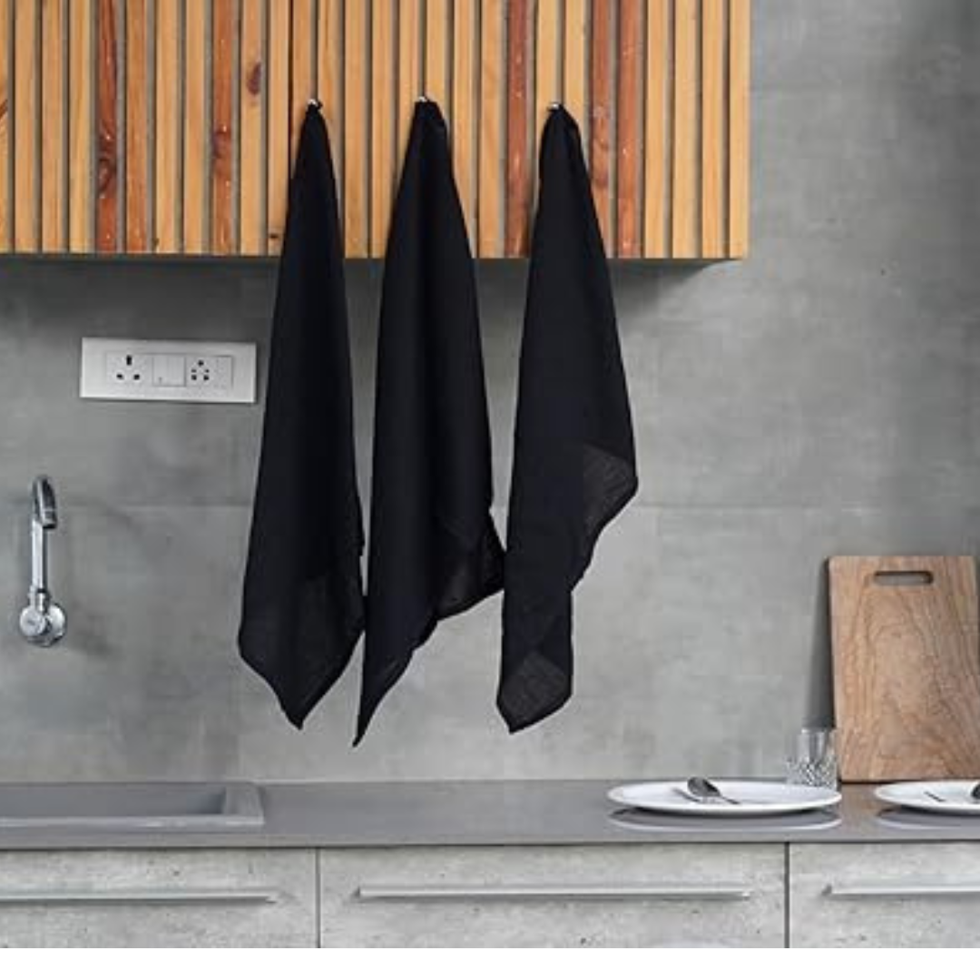 Black Waffle Kitchen Towel