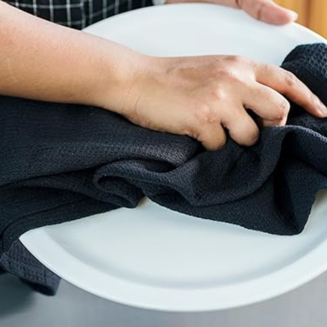 Black Waffle Kitchen Towel
